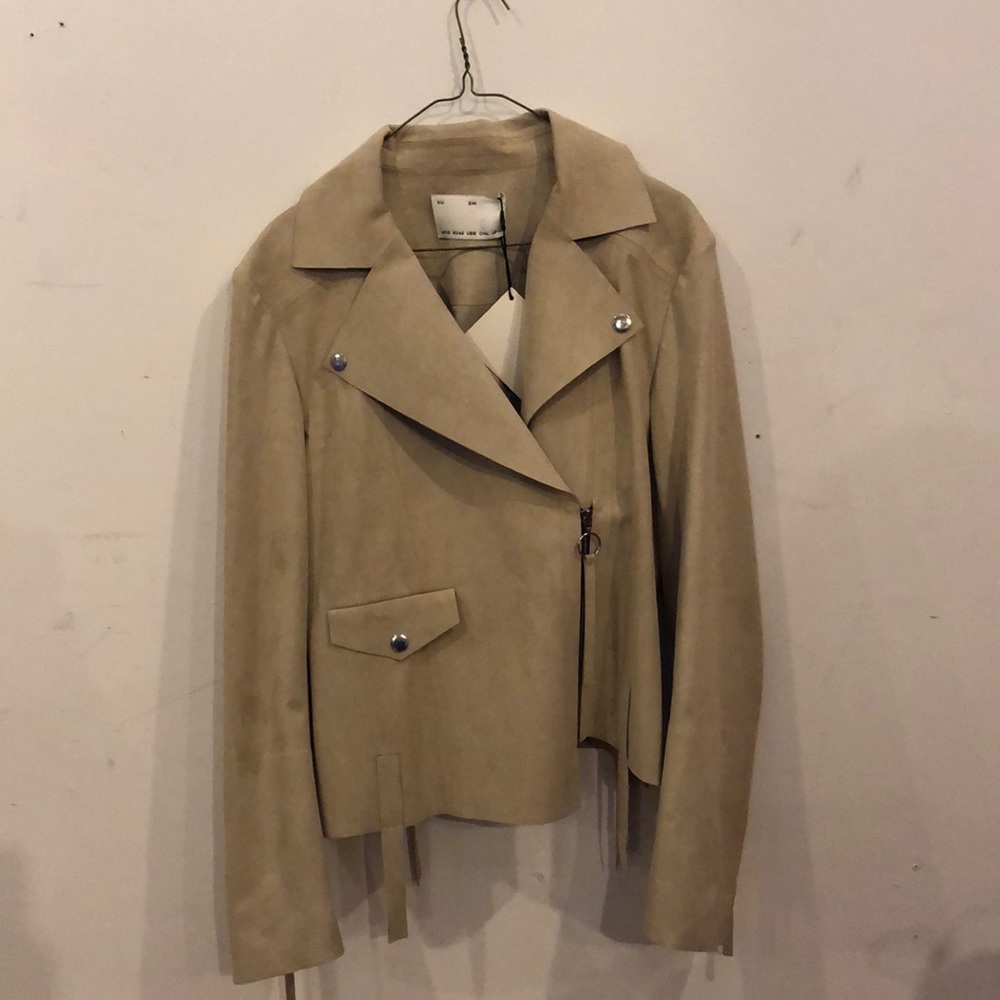 XU ZHI Suede biker jacket.
